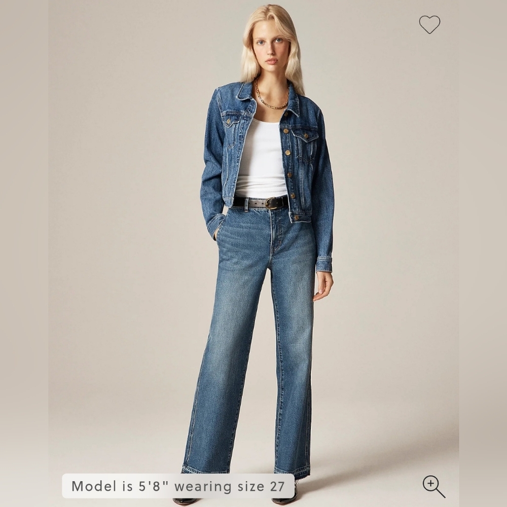 J. Crew Full Length Slim-Wide Trouser Jean Denim